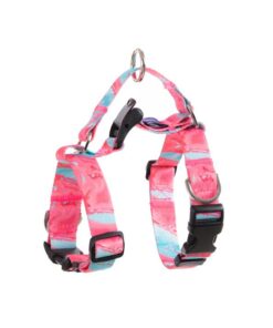 Dog Double-Lined Straps Harness Adjustable S MARBLE PINK