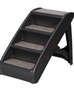 Dog Ramp Steps For Bed Sofa Car Pet Stairs Ladder Portable Foldable Black