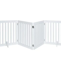 Four Panel Freestanding Dog Gate, White