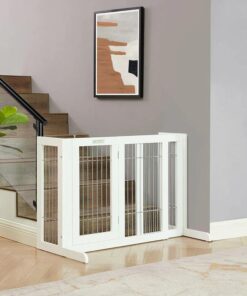 Freestanding Retractable Dog Barrier with Gate Small