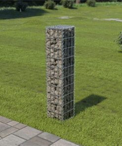 Gabion Wall with Covers Galvanised Steel 20x20x100 cm