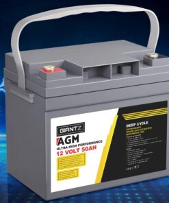 Giantz AGM Deep Cycle Battery 12V 50Ah Box Portable Solar Caravan Camping