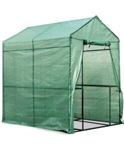 Green Fingers Greenhouse 1.2x1.9x1.9M Walk in Green House Tunnel Plant Garden Shed 4 Shelves