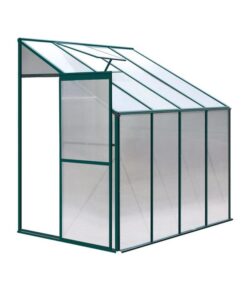 Green Fingers Greenhouse 2.52x1.27x2.13M Lean-to Aluminium Polycarbonate Green House Garden Shed