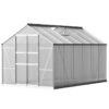 Green Fingers Greenhouse 3.7x2.5x2.26M Double Doors Aluminium Green House Garden Shed
