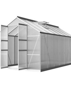 Green Fingers Greenhouse 4.1x2.5x2.26M Double Doors Aluminium Green House Garden Shed