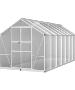 Green Fingers Greenhouse 4.7x2.5x2.26M Double Doors Aluminium Green House Garden Shed