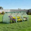 Green Fingers Mini Greenhouse 240x90x90cm Steel Frame PE Cover Outdoor Shelter