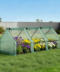 Green Fingers Mini Greenhouse 240x90x90cm Steel Frame PE Cover Outdoor Shelter