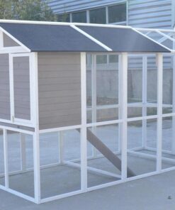 Grey XXL Chicken Coop Rabbit Guinea Pig Hutch Ferret Hen Cat Bird House