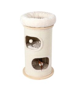 HONEYPOTCAT Cosy Sisal Barrel With Plush Top - Compact 89cm