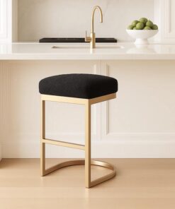 Interior Ave - Royale Black Boucle Kitchen Bar Stool
