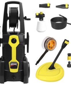 JET-USA RW545 Electric High Pressure Washer, 3000PSI Water Cooled Motor, 2 Nozzles, Brush Head, Deck Cleaner, Detergent Bottle