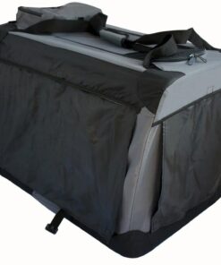 Medium Foldable Soft Dog Cat Puppy Rabbit Crate Bag With Curtain-Grey