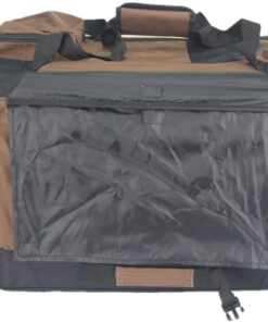 Medium Foldable Soft Dog Cat Puppy Rabbit Crate With Curtain-Brown