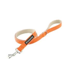 Natural Hemp & Cotton Dog Lead Leash (Orange Burst)