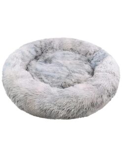 Pawfriends Dog Cat Pet Calming Bed Washable ZIPPER Cover Warm Soft Plush Round Sleeping 120cm