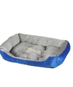 Pet Bed Dog Cat Calming Soft Mat Sleeping Comfy Plush Cave Washable Blue