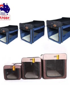 Pet Carrier Bag Soft Dog Crate Cage Kennel Tent House Foldable Portable Car Bed Grey 46x38x41CM