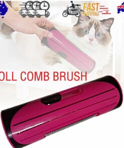 Pet Dog Cat Hair Fur Deshedding Shedding Trimmer Grooming Roll Comb Brush red