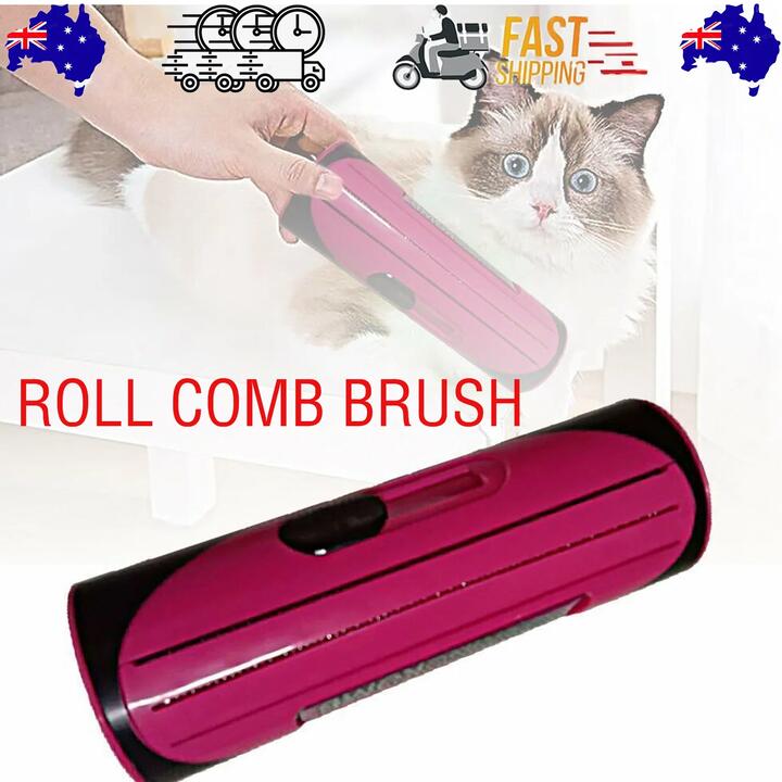 Pet Dog Cat Hair Fur Deshedding Shedding Trimmer Grooming Roll Comb Brush red 3 Pet Dog Cat Hair Fur Deshedding Shedding Trimmer Grooming Roll Comb Brush red
