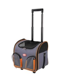 Pet Trolley Dog Cat Puppy Travel Wheeled Cart Portable Foldable Carrier Orange