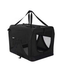 Portable Soft Dog Cage Crate Carrier L BLACK