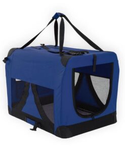 Portable Soft Dog Cage Crate Carrier L BLUE
