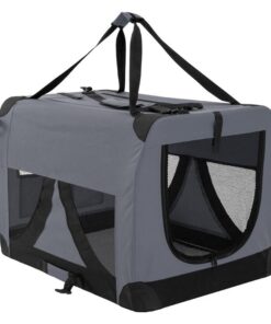 Portable Soft Dog Cage Crate Carrier XXXL GREY