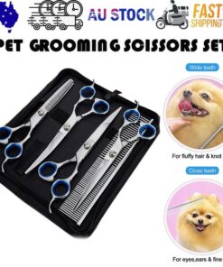 Professional Pet Grooming Scissors Set Dog Shear Hair Cutting Curved Tool Kit