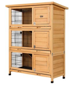 Rabbit Hutch Chicken Coop 91.5cm x 46cm x 116.5cm Chicken Coop Large House Cage Run Wooden Outdoor