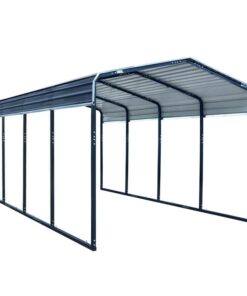 SHADE SHIELD Single Carport Shed 3.3 x 6 x 2.9m, Galvanised Steel Frame, Powder Coated Gable Roof, Shelter for Car Caravan Boat Tractor Agricultural