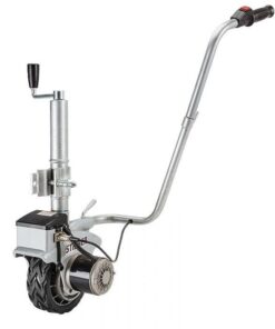 T-REX Powered Jockey Wheel Heavy Duty Electric Motorised 12V 350W for Caravans Trailer Boat Silver