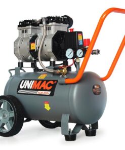 UNIMAC 24L Silent Air Compressor 1.5HP, Oil-Free Electric, Portable, for Airtools, Airbrush, Tyre Inflation