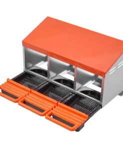 VEVOR Chicken Nest Box, 3-Compartment, 15 to 30 in Stable & Corrosion-Resistant Metal Nesting Boxes with Inclined Nesting Boxes, Bottom Holes & Restin