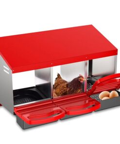 VaKa Chicken Hen Coop Hutch 3 Hole Inside Outside Roll Away Lay Egg Nesting Box