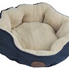 Washable Blue / Grey Fleece Soft Pet Dog Cat Bed-Medium
