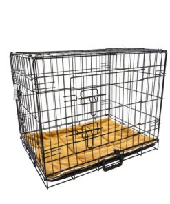 Wire Dog Cage Foldable Crate Kennel 30in with Tray + Cushion Mat Combo