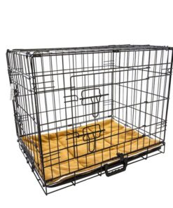 Wire Dog Cage Foldable Crate Kennel 42in with Tray + Cushion Mat Combo
