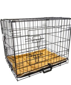 Wire Dog Cage Foldable Crate Kennel 48in with Tray + Cushion Mat Combo