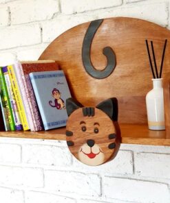 Wooden Wall Mounted Book Shelf CAT theme for children's room