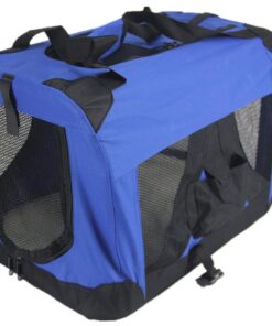 XL Portable Foldable Pet Dog Puppy Cat Soft Crate Cage-Blue