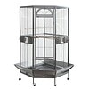 YES4PETS 161 cm XL Corner Bird Cage Pet Parrot Aviary Perch Castor Wheel Stand Black Silver