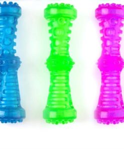 YES4PETS 3 Piece Assorted Colour Puppy Squeaky Toy Fetch Stick with Squeak - 18cm