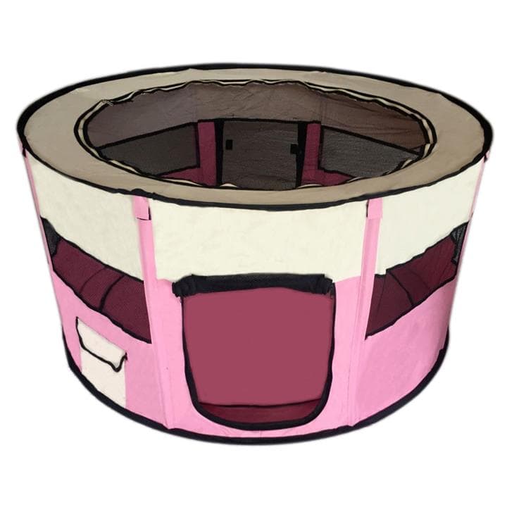 YES4PETS Large Round Portable Soft Playpen Dog Cat Rabbit Puppy Playpen-Pink 3 YES4PETS Large Round Portable Soft Playpen Dog Cat Rabbit Puppy Playpen-Pink