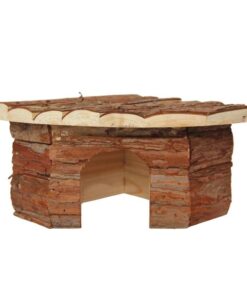 YES4PETS M Natural Wooden Hamster Mouse Gerbil Playground Rats Pets Toys Play Small Birds House Garden Decor