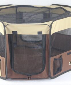 YES4PETS Medium Brown Pet Dog Cat Puppy Rabbit Tent Soft Playpen