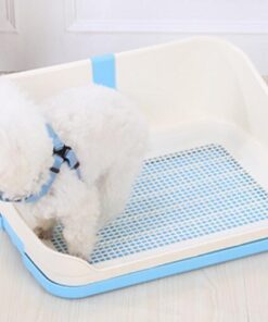 YES4PETS Medium Portable Dog Rabbit Potty Training Tray Pet Puppy Toilet Trays Loo Pad Mat With Wall Blue