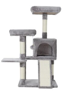 i.Pet Cat Tree 103cm Tower Scratching Post Scratcher Wood Condo House Trees Grey