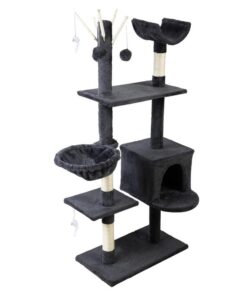 i.Pet Cat Tree 140cm Tower Scratching Post Scratcher Trees Toys Condo Bed Grey